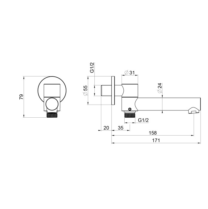 Излив для ванны, Wonzon & Woghand, WW-88SZ10-MB цвет: черный