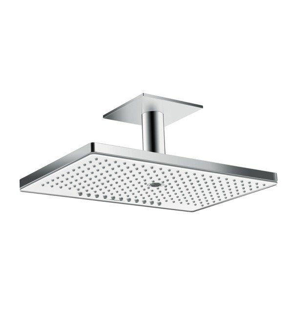 Верхний душ с потолочным кронштейном скрытого монтажа Rainmaker Select Hansgrohe, белый, хром арт. 24006400