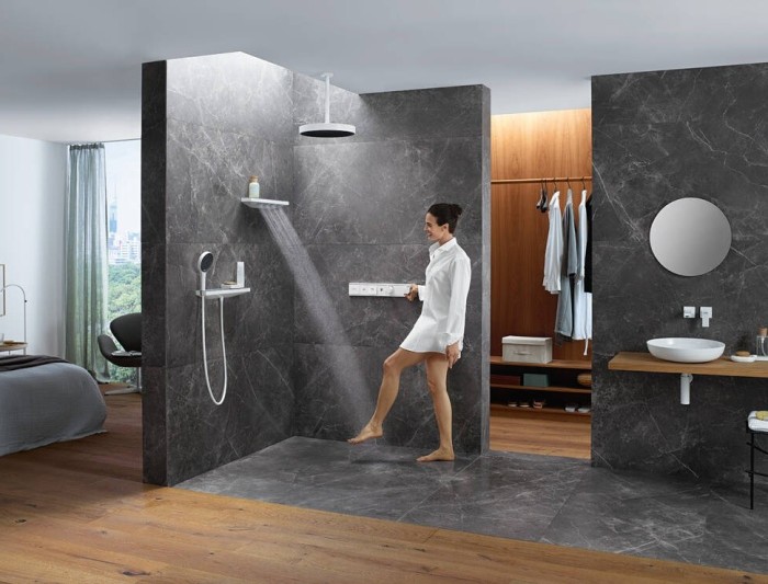 Боковой душ 500 с полкой Rainfinity Hansgrohe, белый арт. 26243700