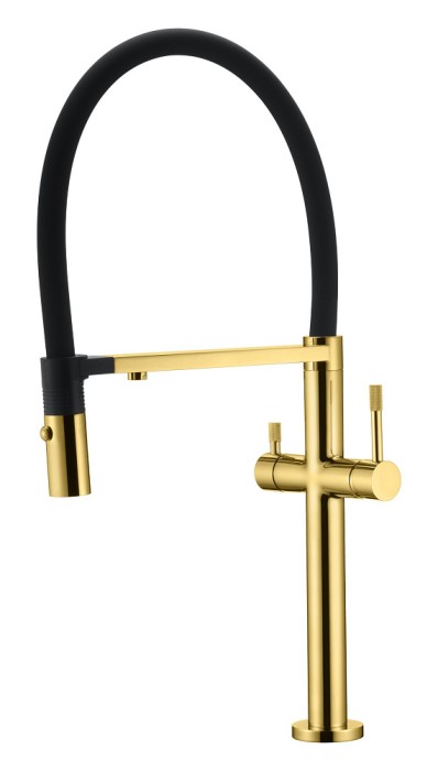 Смеситель для кухни c краном для питьевой воды, Gold, Uno Boheme 115-G