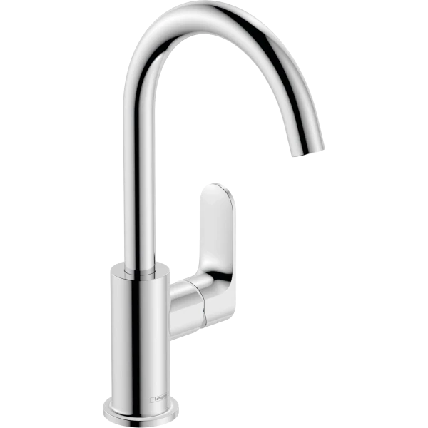 Смеситель для раковины с поворотным изливом со сливным гарнитуром, Hansgrohe Rebris S, хром арт. 72536000