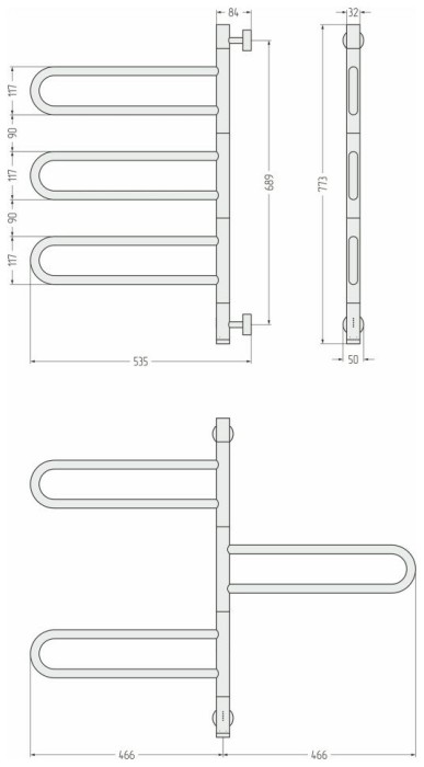 Сунержа Электрический полотенцесушитель 1000x300, Парео 4.0, 15-0823-0773 цвет: тёмный титан муар