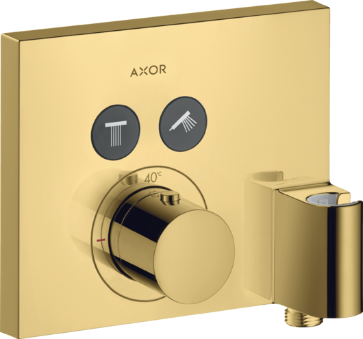 Термостат для душа со шланговым подключением и держателем душа ShowerSelect Axor, полированное золото арт. 36712990