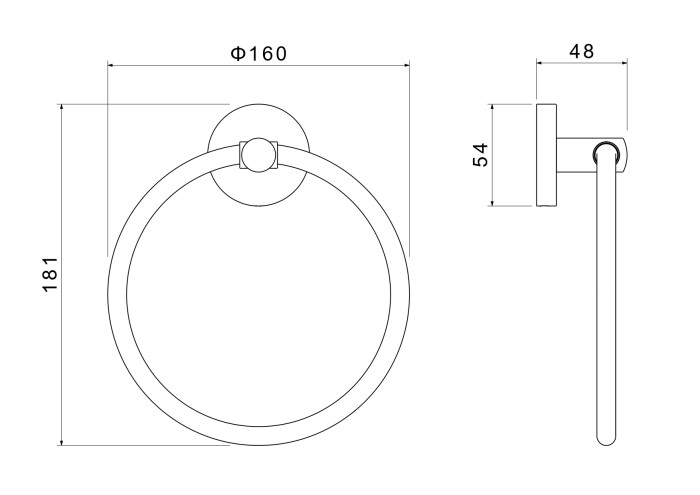 Полотенцедержатель кольцо, Aquatek Оберон, хром арт. AQ4212CR