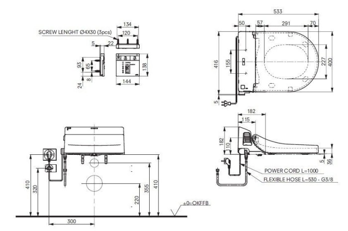 Электронная крышка-биде для унитаза, встраиваемый, WASHLET GL TOTO, TCF891G цвет: белый
