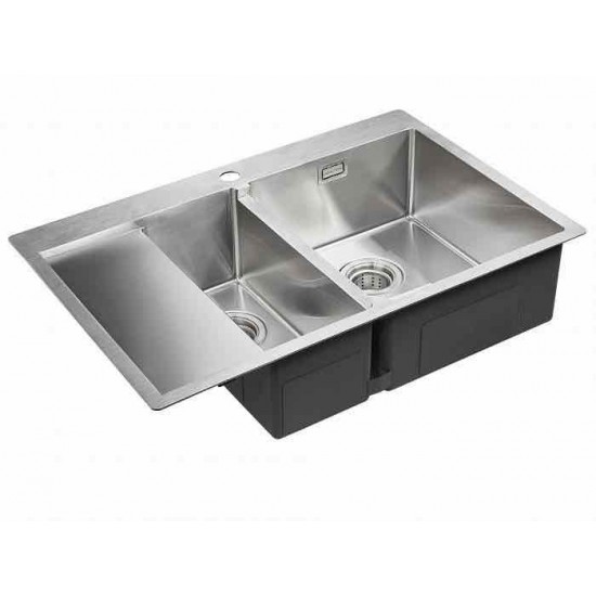 Мойка для кухни нержавеющая 780х510мм Paulmark UNION, брашированная нерж. сталь, правая - PM537851-BSR