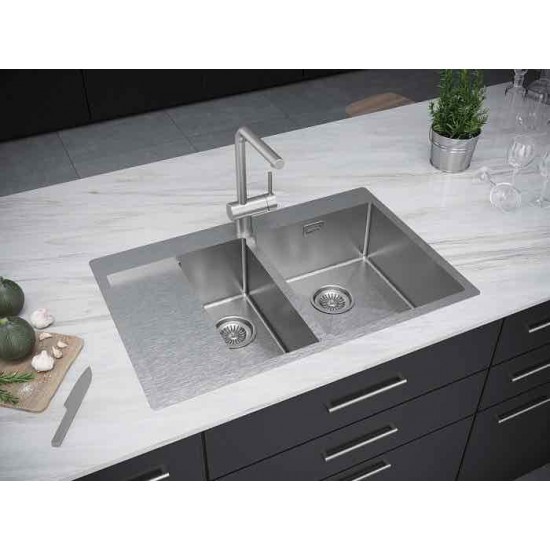 Мойка для кухни нержавеющая 780х510мм Paulmark UNION, брашированная нерж. сталь, правая - PM537851-BSR