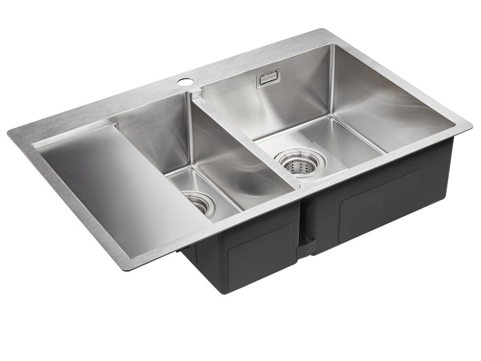 Мойка для кухни нержавеющая 780х510мм Paulmark UNION, брашированная нерж. сталь, правая - PM537851-BSR