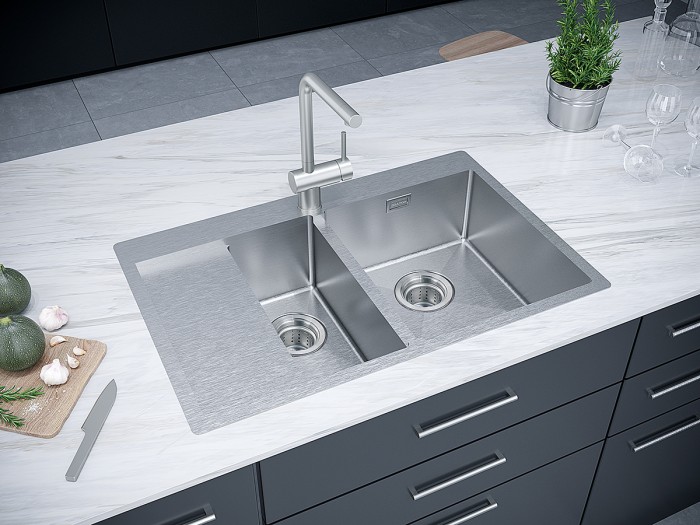 Мойка для кухни нержавеющая 780х510мм Paulmark UNION, брашированная нерж. сталь, правая - PM537851-BSR