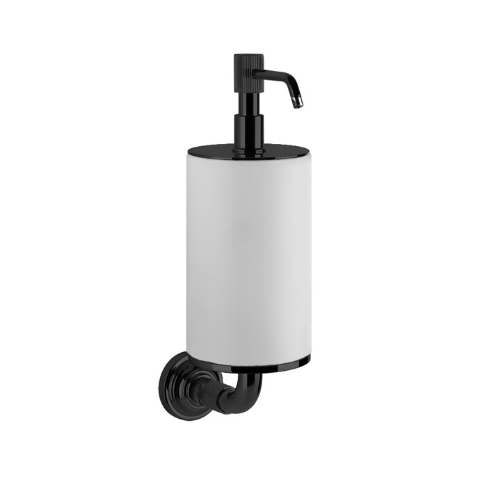 Дозатор для жидкого мыла подвесной, Gessi Venti20, белый, фурнитура черный матовый арт. 65413#299