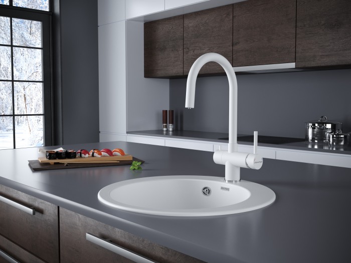 Смеситель для кухни  Paulmark HELLER, белый матовый - He213218-431