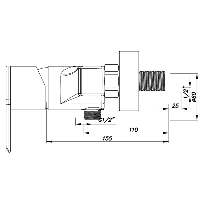 Смеситель для душа, хром, Azario ENZO арт. AZ-15710611