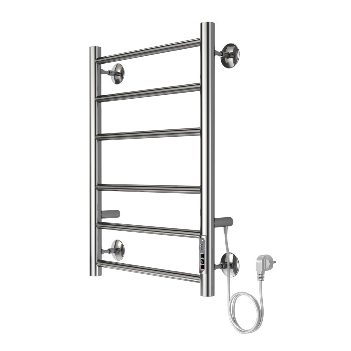 Полотенцесушитель электрический 400/600 6 секций, диммер справа, хром, Parma Azario - AZ10846