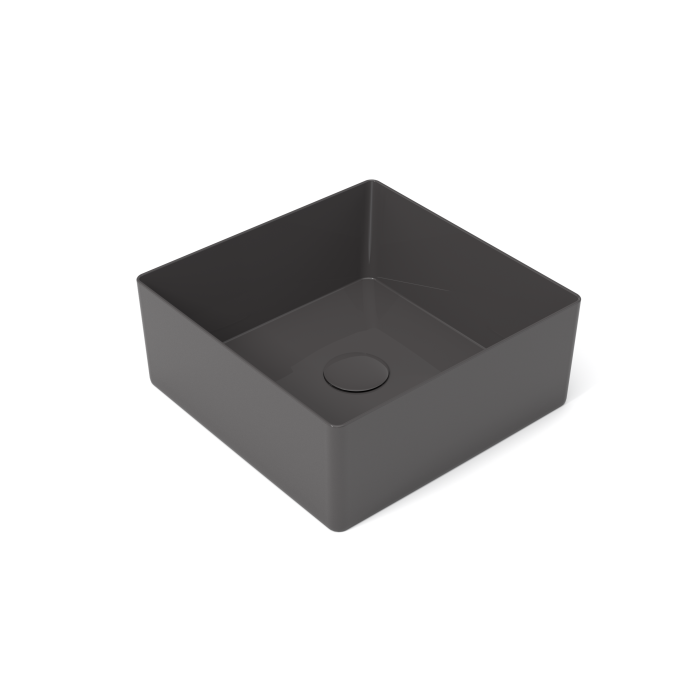 Накладная раковина 35x35x14 см, Olympia ceramica Slice, серый глянцевый арт. SLC42QU35006