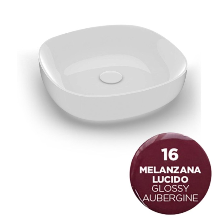 Накладная раковина, 45х45хh14 см, Olympia ceramica Metamorfosi, баклажан глянцевый арт. MET42O4016