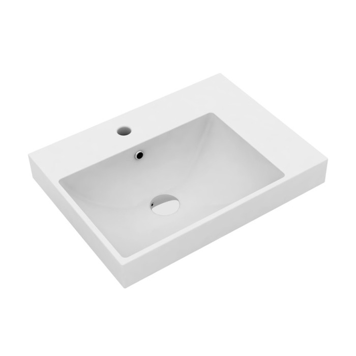 Раковина 60x45 см, с 1 отв. подвесная, полувстраиваемая, Olympia ceramica Tutto evo, белый глянцевый арт. TUE4360101