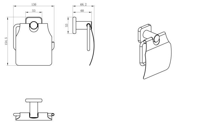 Держатель для туалетной бумаги с крышкой, Wonzon & Woghand, WW-V1802-BG цвет: золото