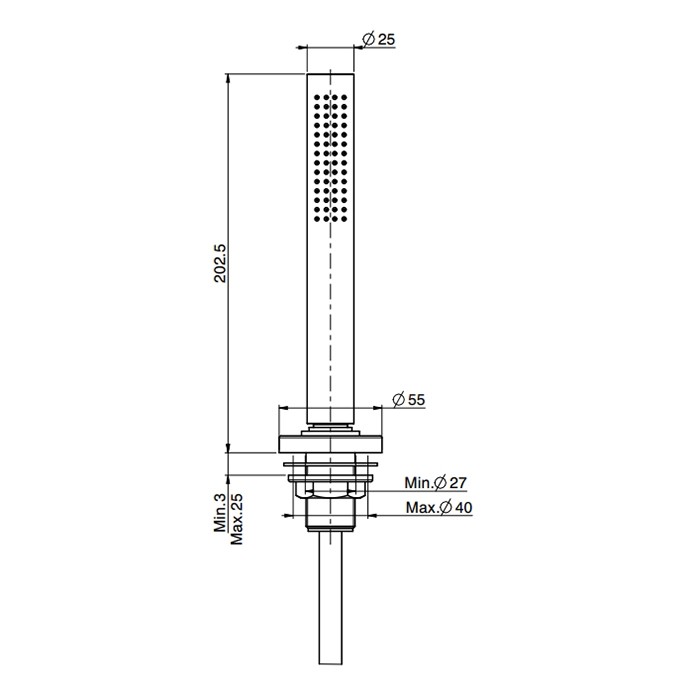 Fima Carlo Frattini Ручной душ на борт ванны, 1 отв., Set doccia, F2136NS цвет: чёрный