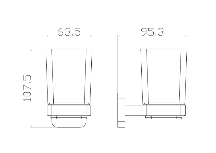 Стакан для зубных щеток с держателем, Wonzon & Woghand Still, WW-6621 цвет: хром
