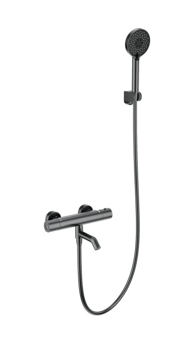 Смеситель для ванны с душем и термостатом, Wonzon &amp; Woghand, WW-B3029-A1-BGG цвет: графит