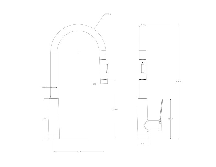 Смеситель для кухни с выдвижным изливом, Wonzon & Woghand, WW-A20782-MW цвет: белый