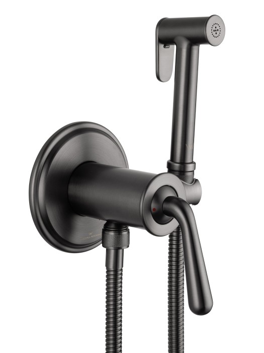 Смеситель с гигиеническим душем встраиваемый, Wonzon & Woghand Steam, WW-88829008-BGM цвет: графит