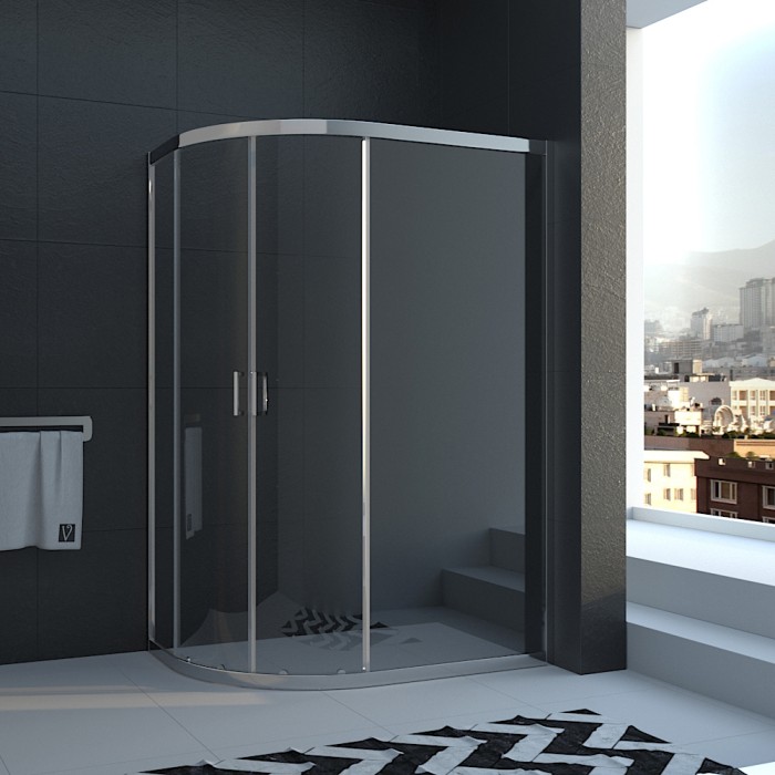 Душевой угол 1200x900x1950, Veconi Rovigo, хром, стекло прозрачное арт. RV03-12090A-01-19C1