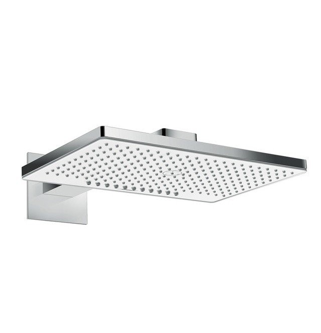 Верхний душ с настенным кронштейном скрытого монтажа Rainmaker Select Hansgrohe, белый, хром арт. 24005400