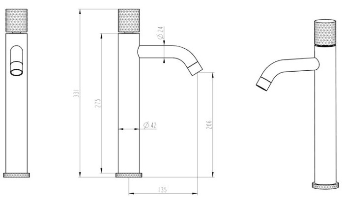 Смеситель для раковины, хром, Stick Boheme 122-CRCR
