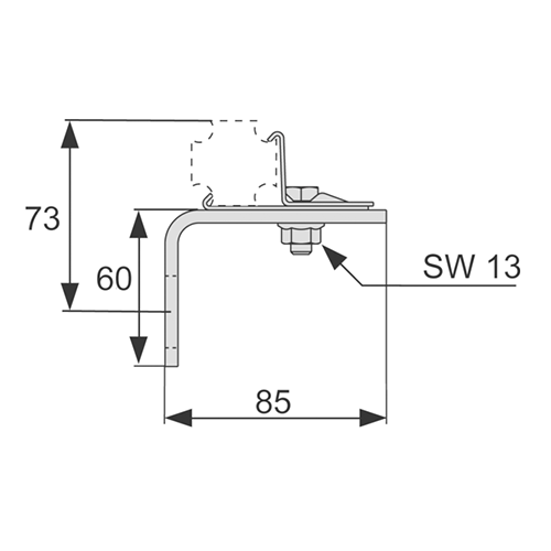 Крепление одинарное, profil TECE арт. 9030002