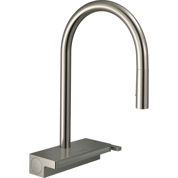 Смеситель для кухни, с вытяжным душем, Hansgrohe Aquno Select M81, нержавеющая сталь арт. 73837800