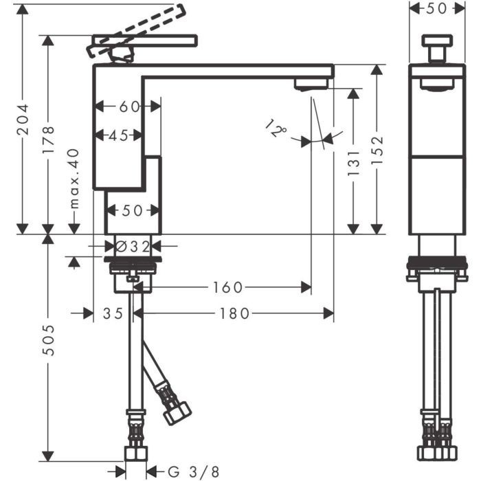 Смеситель для раковины Edge Axor, хром арт. 46011000