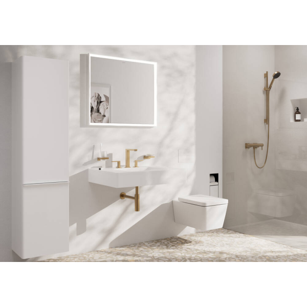 Смеситель для раковины EcoSmart+, с донным клапаном Push-Open, Hansgrohe Tecturis E, бронза арт. 73030140