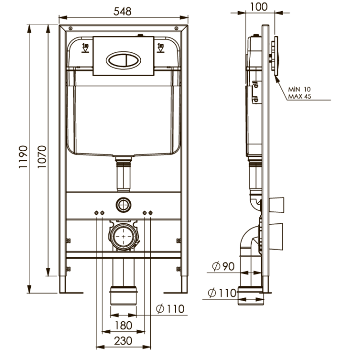 Инсталляция для унитаза (для кнопки 664,665) Boheme 666