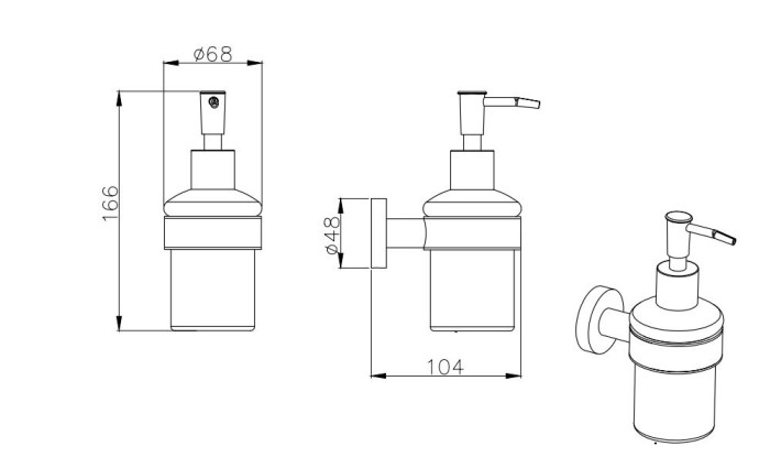 Дозатор, Aquatek Вега, черный арт. AQ4005MB