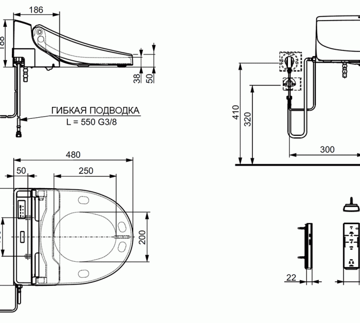 электронное сиденье с крышкой с функцией биде, Washlet CF TOTO, TCF6530G цвет: белый