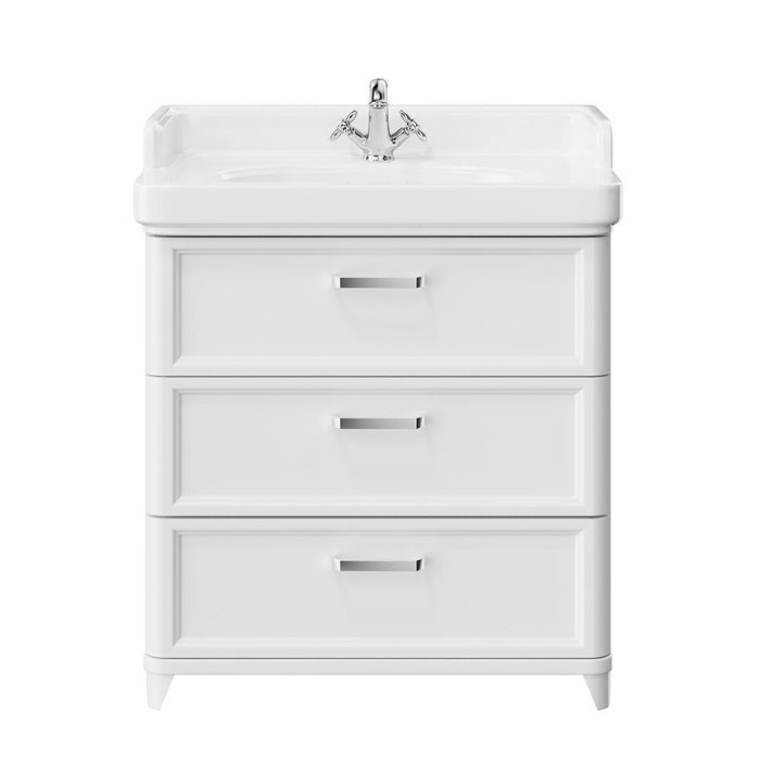 Тумба напольная с 3 ящиками 80см, Pompei Kerama Marazzi, белый - PO.N.80.3\WHT