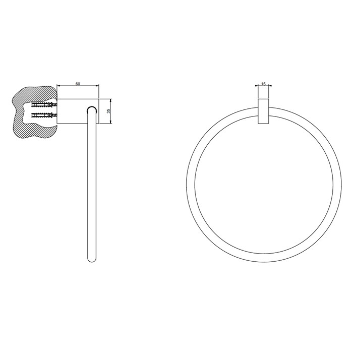 Полотенцедержатель "кольцо", Gessi Rettangolo, gold ccp арт. 20909#080