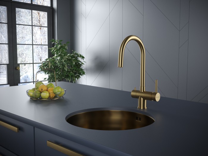 Смеситель для кухни  Paulmark HELLER, брашированное золото - He213218-BG