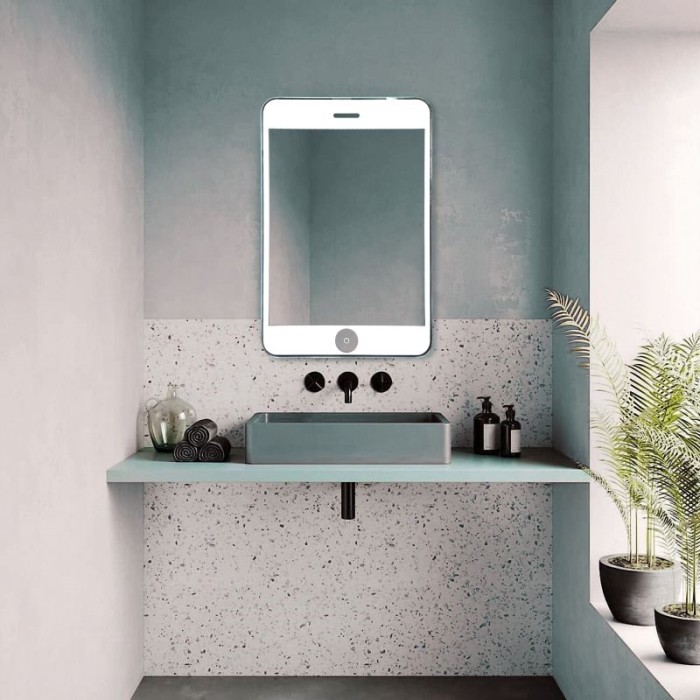 Зеркало 550х800 с LED-подсветкой и диммером, сенсорным выключателем, Azario Адам - ФР-00001373