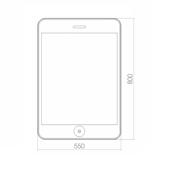 Зеркало 550х800 с LED-подсветкой и диммером, сенсорным выключателем, Azario Адам - ФР-00001373