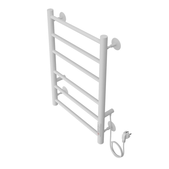 Полотенцесушитель электрический 400/600 6 секций, диммер справа, белый, Parma Azario - AZ10846W