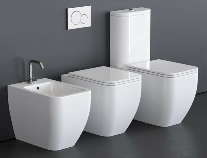 Унитаз напольный, безободковый, цвет белый с антибактериальным и грязеотталкивающим покрытием BIOKER, Scarabeo TEOREMA 2.0 - 5138/CL BK