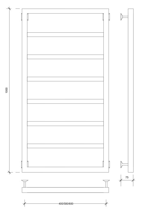 Полотенцесушитель водяной 100x60 Парма (черный) Secado арт. 4603777443108