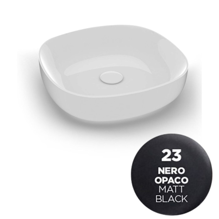 Накладная раковина, 45х45хh14 см, Olympia ceramica Metamorfosi, черный матовый арт. MET42O4023