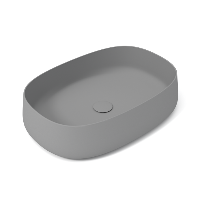 Накладная раковина, 62x42xh13 см, Olympia ceramica Paddle, серый матовый арт. PAD4B60003