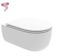 Унитаз подвесной скрытый вихревой смыв турбо-вортекс с системой анти-кальций, с креплениями, Olympia ceramica Vittoria, белый глянцевый арт. VIT1202V01