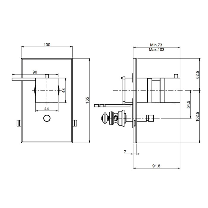 Fima Carlo Frattini Смеситель для душа, встраиваемый, термостатический, с переключателем на 2 выхода, Fimatherm, F4049X2CR цвет: хром