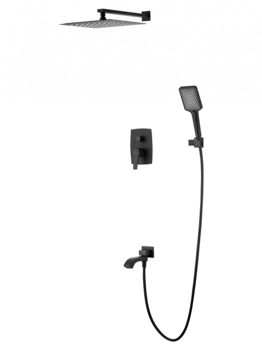 Душевая система встраиваемая, Wonzon &amp; Woghand Flex, WW-88939072-MB цвет: черный