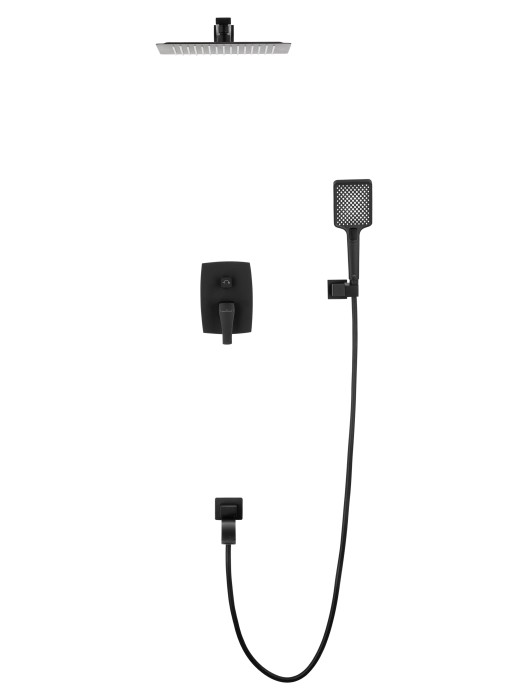 Душевая система встраиваемая, Wonzon & Woghand Flex, WW-88939072-MB цвет: черный